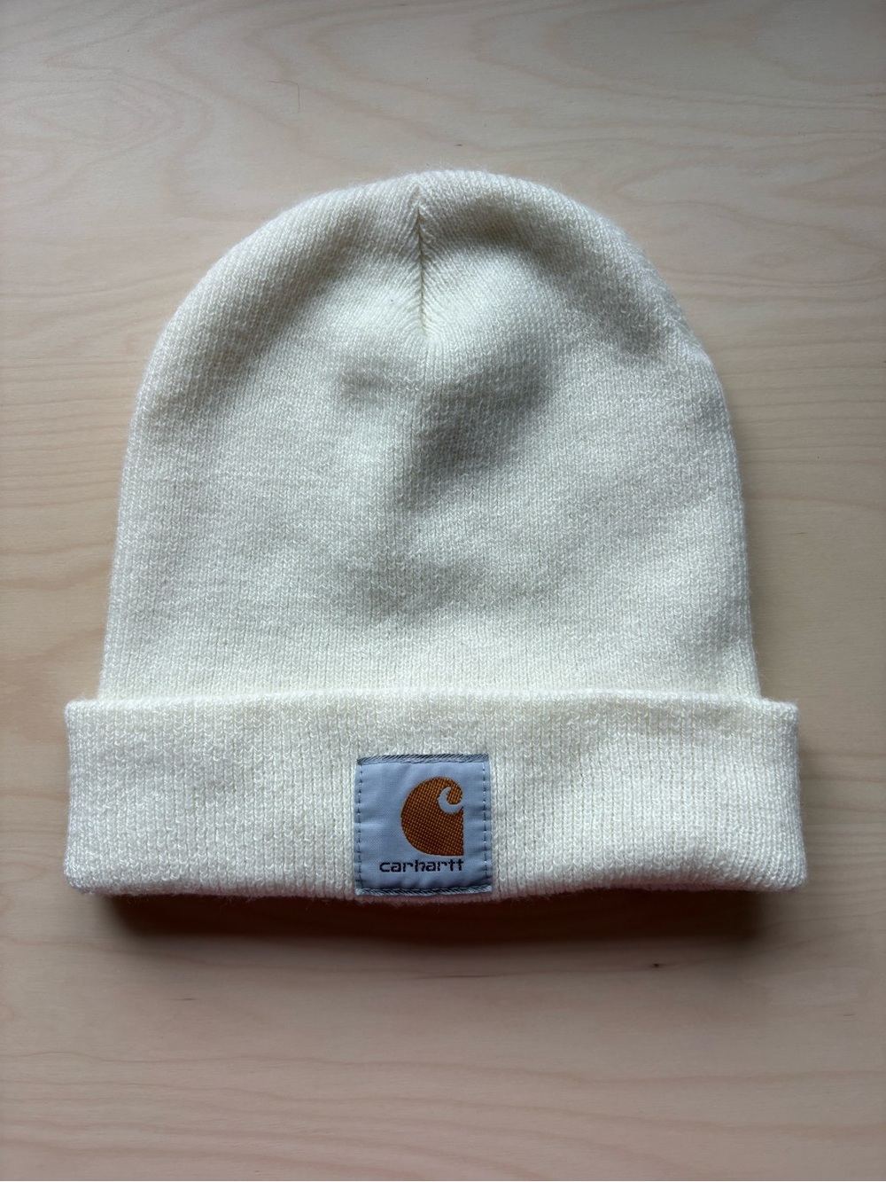 Carhartt Unisex Winter White  Cream Beanie Toque Adult One Size 100% Acrylic Rib